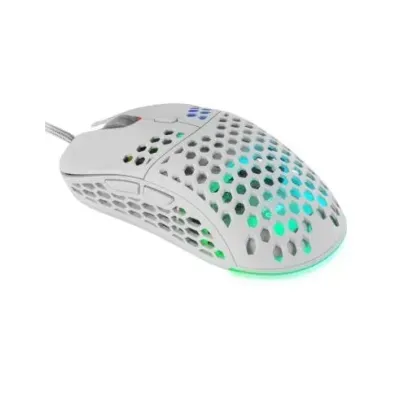 Mars Gaming MM55W Ratón Gaming RGB 12800 DPI Blanco