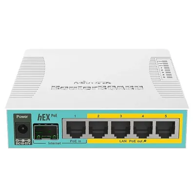 MikroTik hEX PoE Router 5 Puertos Gigabit PoE + 1 SFP MikroTik hEX PoE Router 5 Puertos Gigabit PoE + 1 SFP
