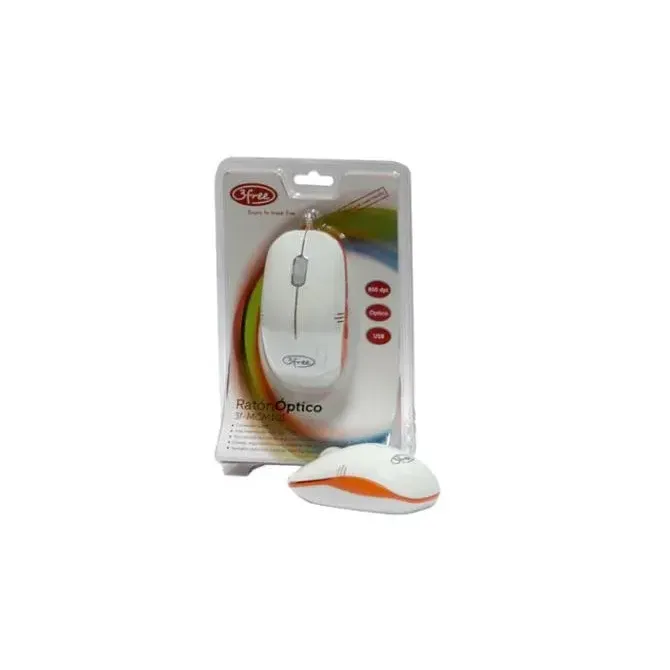 Mouse 3free Mcm101/wo Dise¥o Blanco Naranja