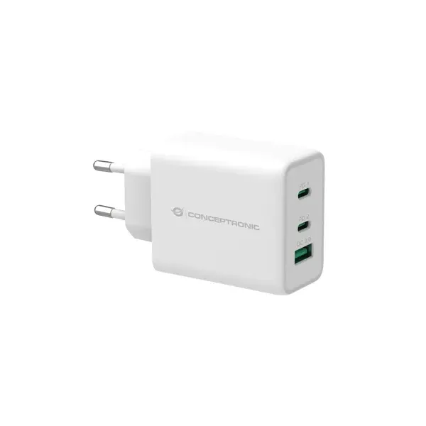 Cargador De Pared Quick Charge 3.0 Pd 2 Puerto Usb-c 1 Puerto Usb-a Conceptronic Althea 65w