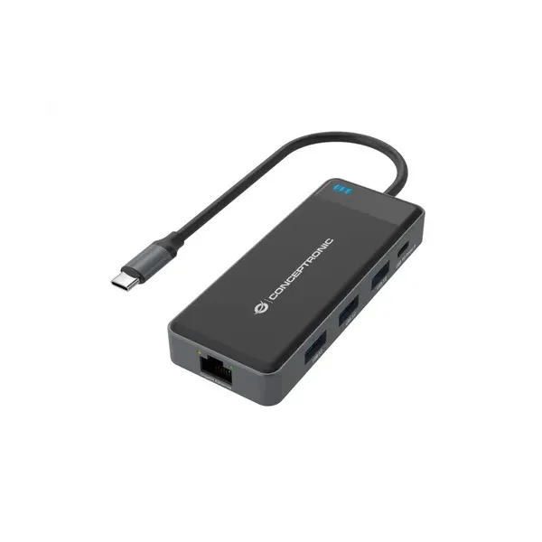 Conceptronic DONN14G Docking Station 7 en 1 USB-C 3.2 Gen1 a HDMI/USB-C PD 100W/USB-A/RJ-45 Gigabit