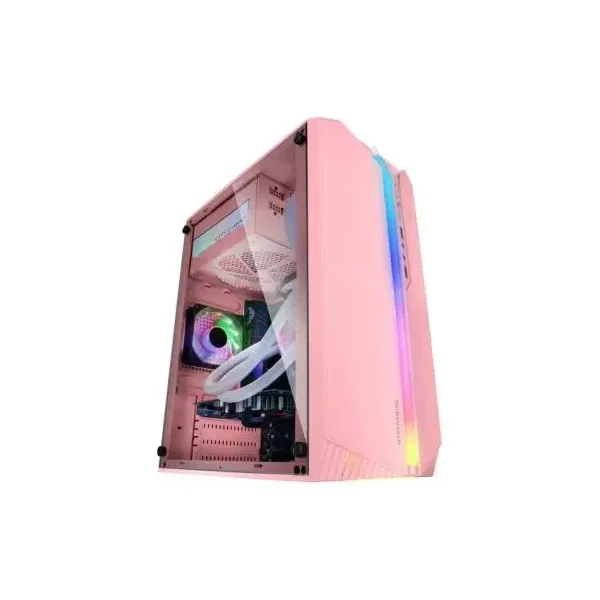 Mars Gaming MC-S1 Caja PC Micro-ATX Ultra-Compacta ARGB 12 Modos USB 3.0 Ventana Rosa