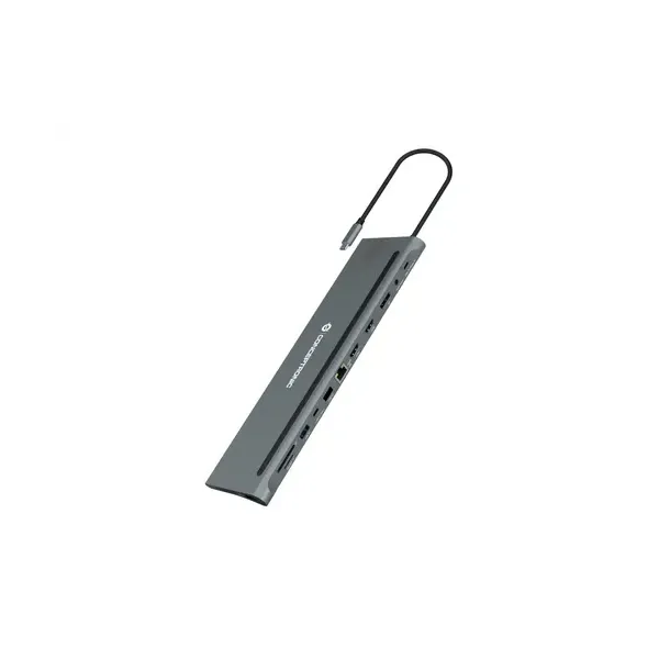 Adaptador Usb-c 12in1 Conceptronic Hdmix2 Displayport Gigabit Usb-c Datos Usb-a Audio Lan Lector Tarjetas Donn17g