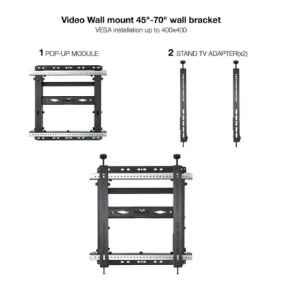TooQ TQVW4571T Soporte Video Wall de Pared para TV 45"-70" VESA TooQ TQVW4571T Soporte Video Wall de Pared para TV 45"-70" VESA