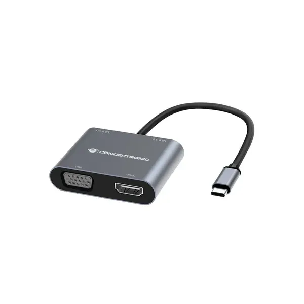 Docking Usb-c Conceptronic Donn016 1xhdmi 4k 1xvga 1xusb-c Pd 100w