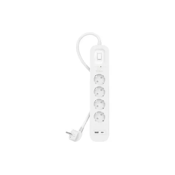 Regleta Alimentacion Belkin Srb001vf2m De Proteccion Contra Sobretensiones 4 Tomas Boton Apagado Usb-c Usb-a