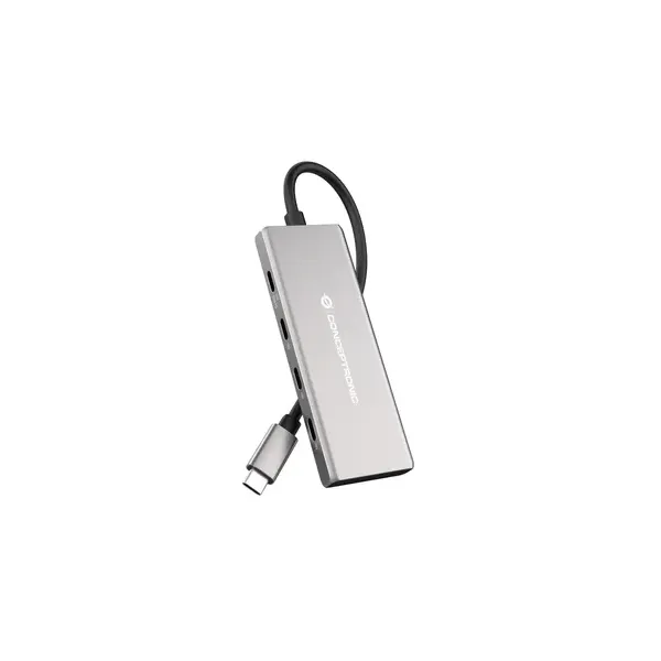 Hub Usb 3.2 Conceptronic Hubbies17g 7-port Usb 3.2 Gen 2 Hub, 10gbps, Usb-c X 4, Usb-a X 3, 100w Usb Pd, Al