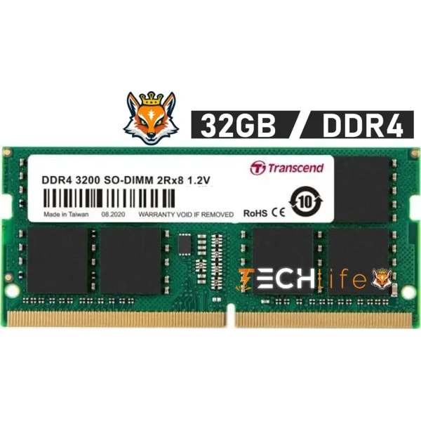 Transcend JetRam 32GB DDR4 3200MHz 1.2v CL22 - Memoria SODIMM