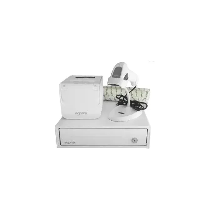 Kit Tpv Approx Cajon Appcash33wh Blanco + Scan Ls11aswh + Imp.