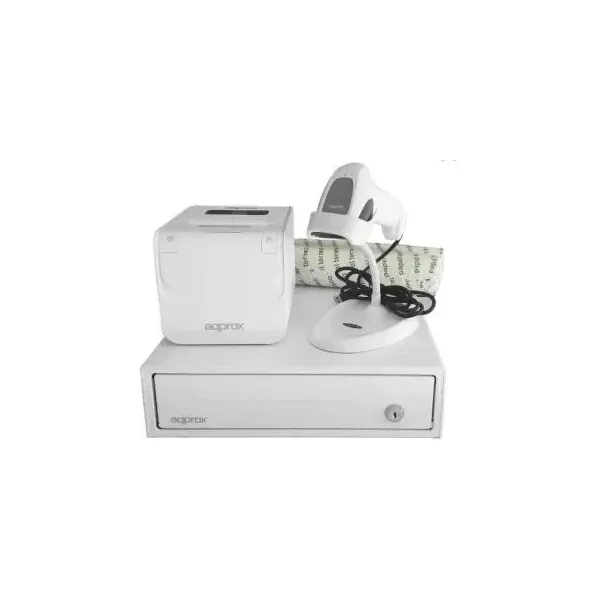 Kit Tpv Approx Cajon Appcash33wh Blanco + Scan Ls11aswh + Imp. Term. Pos80amusewh + Papel Cyt8060bpa
