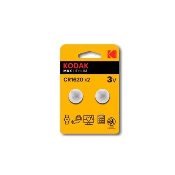 Pila Kodak Boton Litio Cr1620 3v Blister 2 Unidades (ecotasa Incl)