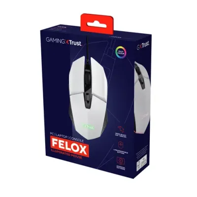 Trust GXT 109 Felox Ratón Gaming Iluminado USB 6400 DPI Blanco Trust GXT 109 Felox Ratón Gaming Iluminado USB 6400 DPI Blanco