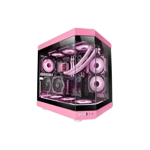 Mars Gaming MC-3T Semitorre ATX Triple Cristal Templado 3x Slots PCI Verticales USB-C 3.0 Rosa