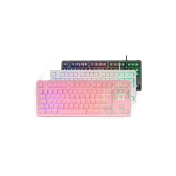 Teclado H-mech Gaming Mars Gaming Mk023 Color Rosa Tamaño Compacto Tkl Iluminacion Rgb