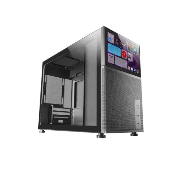 Mars Gaming MC-LCD Torre Custom Micro-ATX Pantalla LCD IPS 8" Cristal Templado Panel Modular Negro