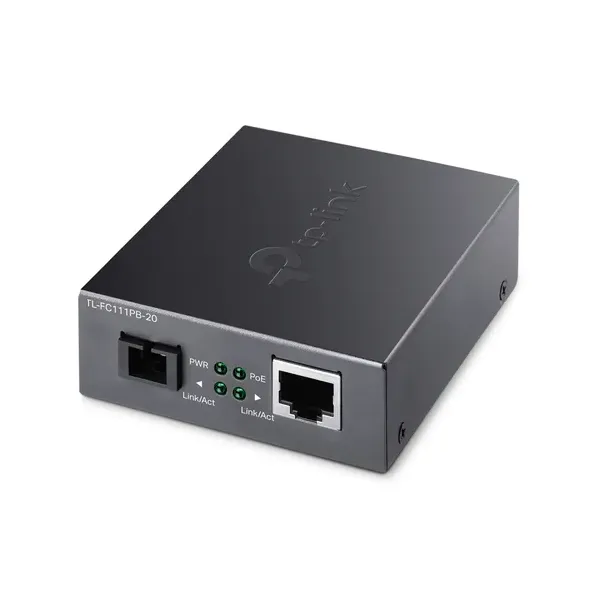 Convertidor De Fibra Tp-link Fc111pb-20 Single-mode Sc Wdm Bidireccional De 1p Rj45 10/100 Poe A 1p Sc Port 100mbps