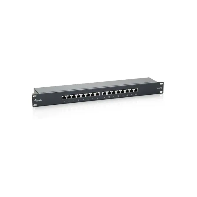 Patch Panel 16 Puertos Categoria 6 Apantallado Color Negro