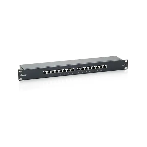 Patch Panel 16 Puertos Categoria 6 Apantallado Color Negro
