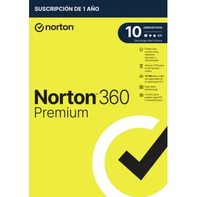 Norton 360 Premium 2024 | 10 Dispositivos + 75GB Nube PC/Mac |