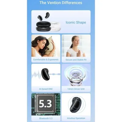 Vention Tiny T11 NBJW0 Auriculares Bluetooth con Estuche de Vention Tiny T11 NBJW0 Auriculares Bluetooth con Estuche de