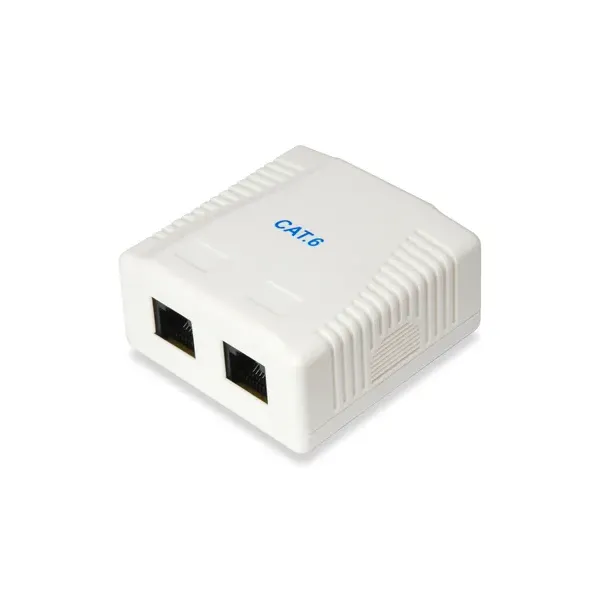 Roseta De Superficie Categoria 6 2 Hembras Rj45 Color Blanco