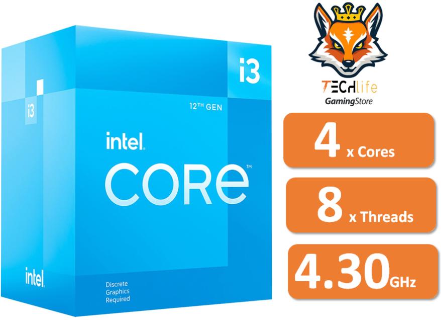 Intel Core i3-12100F 4x Cores a 3.30Ghz/4.3Ghz 12MB Socket 1700 | T...