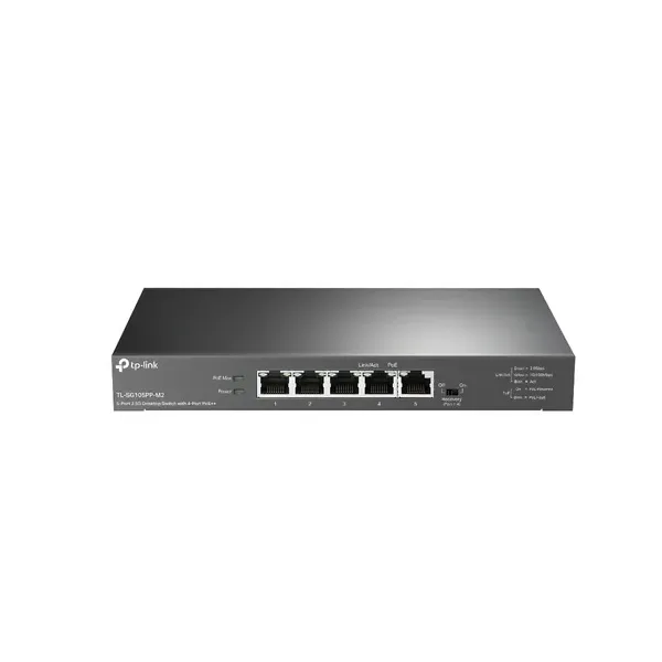 Switch No Gestionable Tp-link Tl-sg105pp-m2 5p 2.5g Con Poe++ De 4p Admite 60w Por Puerto Max 123w