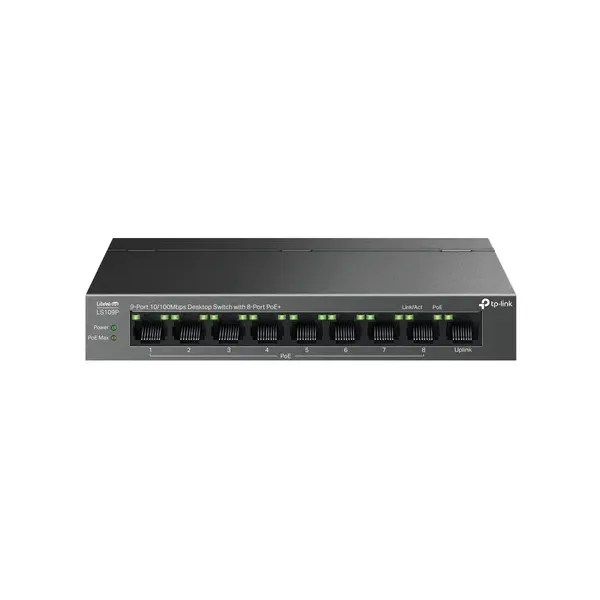 Switch No Gestionable Tp-link Ls109p Litewave 8p 10/100 Poe+ Sobremesa Carcasa Metal No Rack