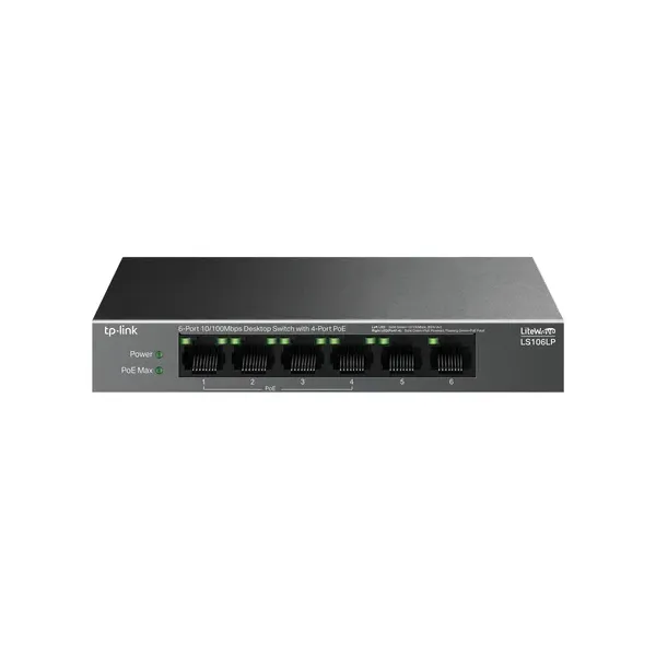 Switch No Gestionable Tp-link Ls106lp Litewave 6p 10/100 4p Poe+ Sobremesa Carcasa Metal No Rack