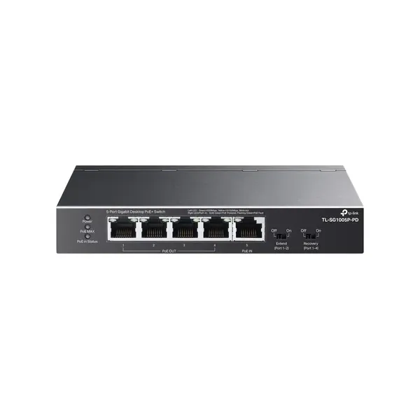 Switch No Gestionable Tp-link Sg1005p-pd 1p Giga Poe++ In Y 4p Poe+ Out Sobremesa No Rack Carcasa Metalica