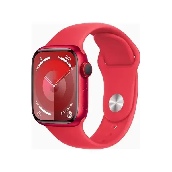 Apple Watch Series 9 GPS + Cellular 41mm Caja Acero InoXidable Plata con Correa Deportiva Rojo