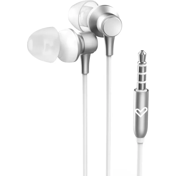 Energy Sistem Metallized Jack 3,5 mm Blanco - Auriculares con Micrófono,Control de Volumen, Aluminio