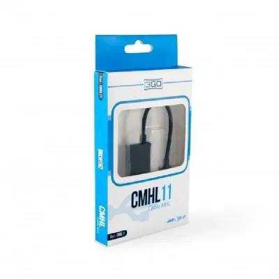 Cable MHL 11 Pines 3GO CMHL11 HDMI Macho - MicroUSB Macho/ Negro Cable MHL 11 Pines 3GO CMHL11 HDMI Macho - MicroUSB Macho/ Negro