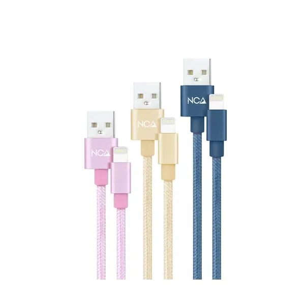 Cables USB 2.0 Lightning Nanocable 10.10.0401-CO2/ USB Macho - Lightning Macho/ 1m/ 3 Unidades/ Rosa, Dorado, Azul Pacífico