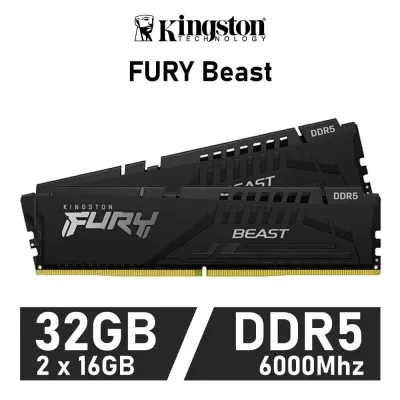 Kingston FURY Beast KIT 32GB DDR5 a 6000MHz CL30 XMP 3.0 1.35v Kingston FURY Beast KIT 32GB DDR5 a 6000MHz CL30 XMP 3.0 1.35v