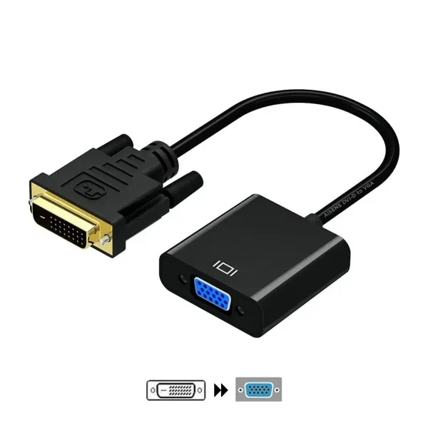 Aisens Adaptador DVI-D a VGA Macho/Macho 10cm Negro