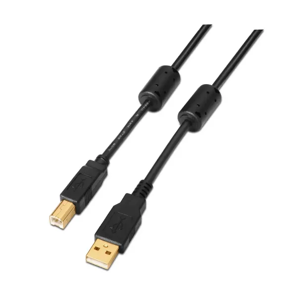 Aisens Cable para Impresora USB-A 2.0 a USB-B Macho/Macho 3m Negro