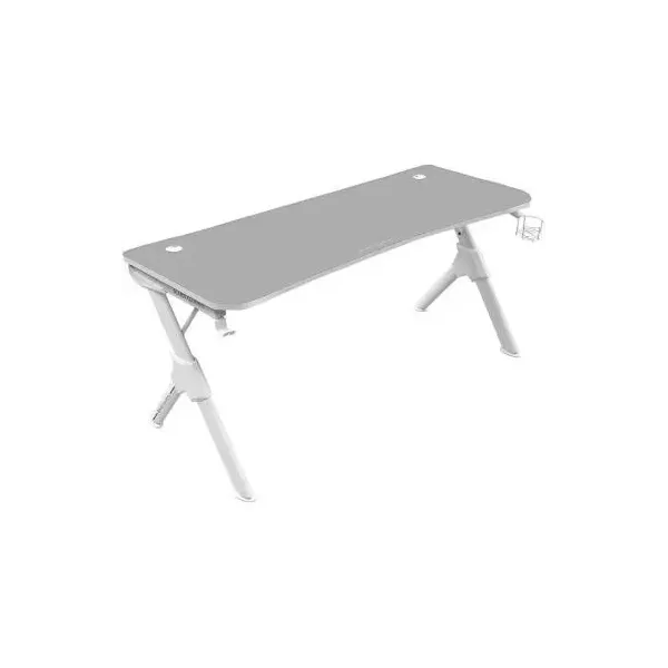 Mesa Mars Gaming Mgd 140 White Chasis De Acero Tablero 140x60cm Altura 75cm Alfombrilla Nanotextil Con Guias Y Soportes