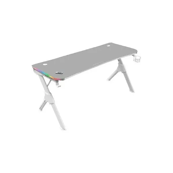 Mesa Mars Gaming Mgd Rgb 140 White Chasis De Acero Tablero 140x60cm Altura 75cm Alfombrilla Nanotextil Con Guias Y Soportes