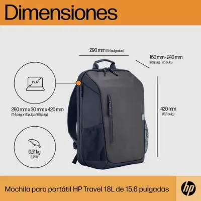 Mochila HP Travel para Portátiles hasta 15.6'/ Gris Mochila HP Travel para Portátiles hasta 15.6'/ Gris