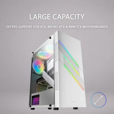 Mars Gaming MC-U3 Cristal Templado ARGB USB 3.0 Blanca Mars Gaming MC-U3 Cristal Templado ARGB USB 3.0 Blanca