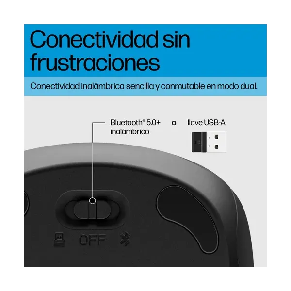 Ratón Inalámbrico HP 225 Dual/ Hasta 1600 DPI/ Negro