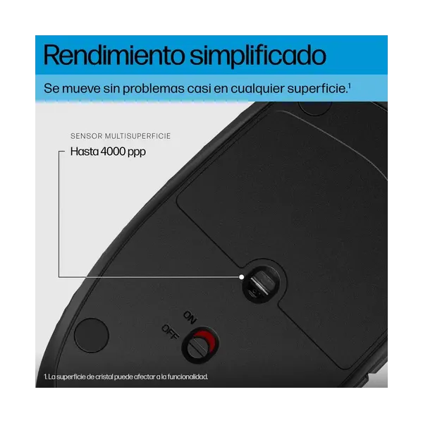 Ratón Inalámbrico por Bluetooth HP 425 Programable/ Hasta 4000 DPI/ Negro
