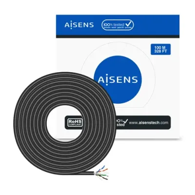 Aisens A135-0673 Bobina de Cable RJ45 FTP AWG24 Cat.6 100m Negro Aisens A135-0673 Bobina de Cable RJ45 FTP AWG24 Cat.6 100m Negro