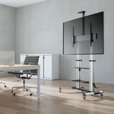 Aisens FT100TE-125 Soporte de Pie Inclinable con Ruedas y Aisens FT100TE-125 Soporte de Pie Inclinable con Ruedas y