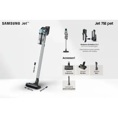 Aspirador Escoba con batería Samsung Jet 75B Pet/ 21.6V/