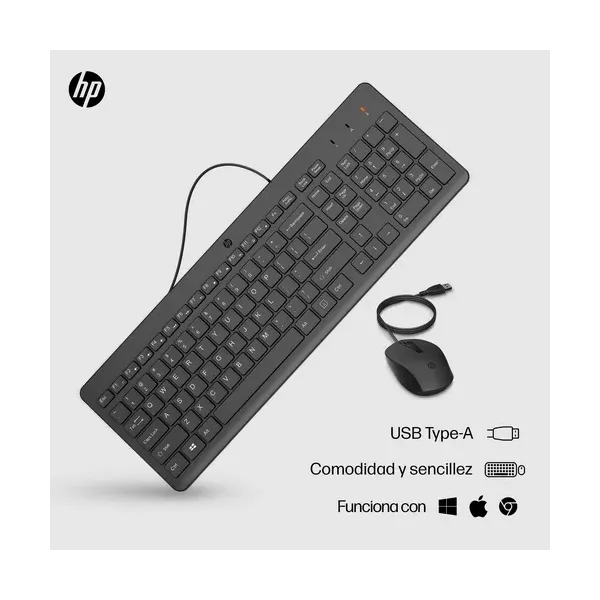 Teclado y Ratón HP 150/ Negro