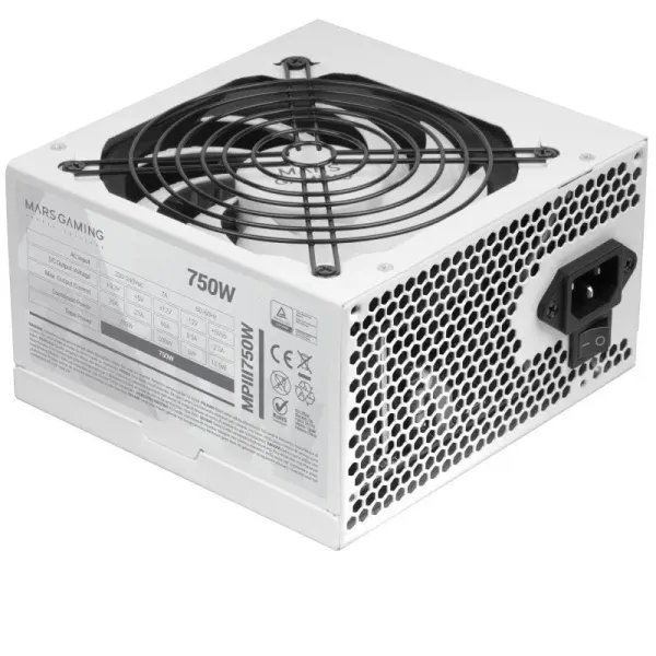 Fuente Alimentación Mars Gaming MPIII750 Fuente Alimentación PC ATX 750W 5 Años Garantía 85% Eficien