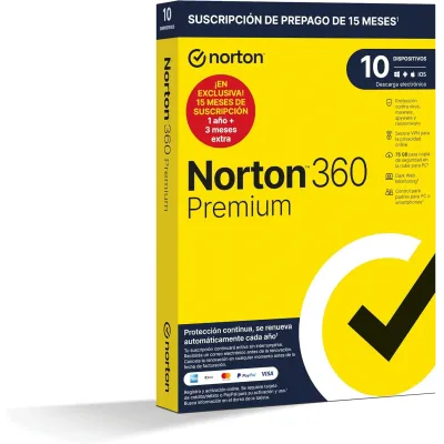 Norton 360 Premium 2024 | 10 Dispositivos + 75GB Nube PC/Mac |
