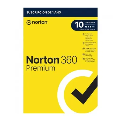 Norton 360 Premium 2024 | 10 Dispositivos + 75GB Nube PC/Mac |